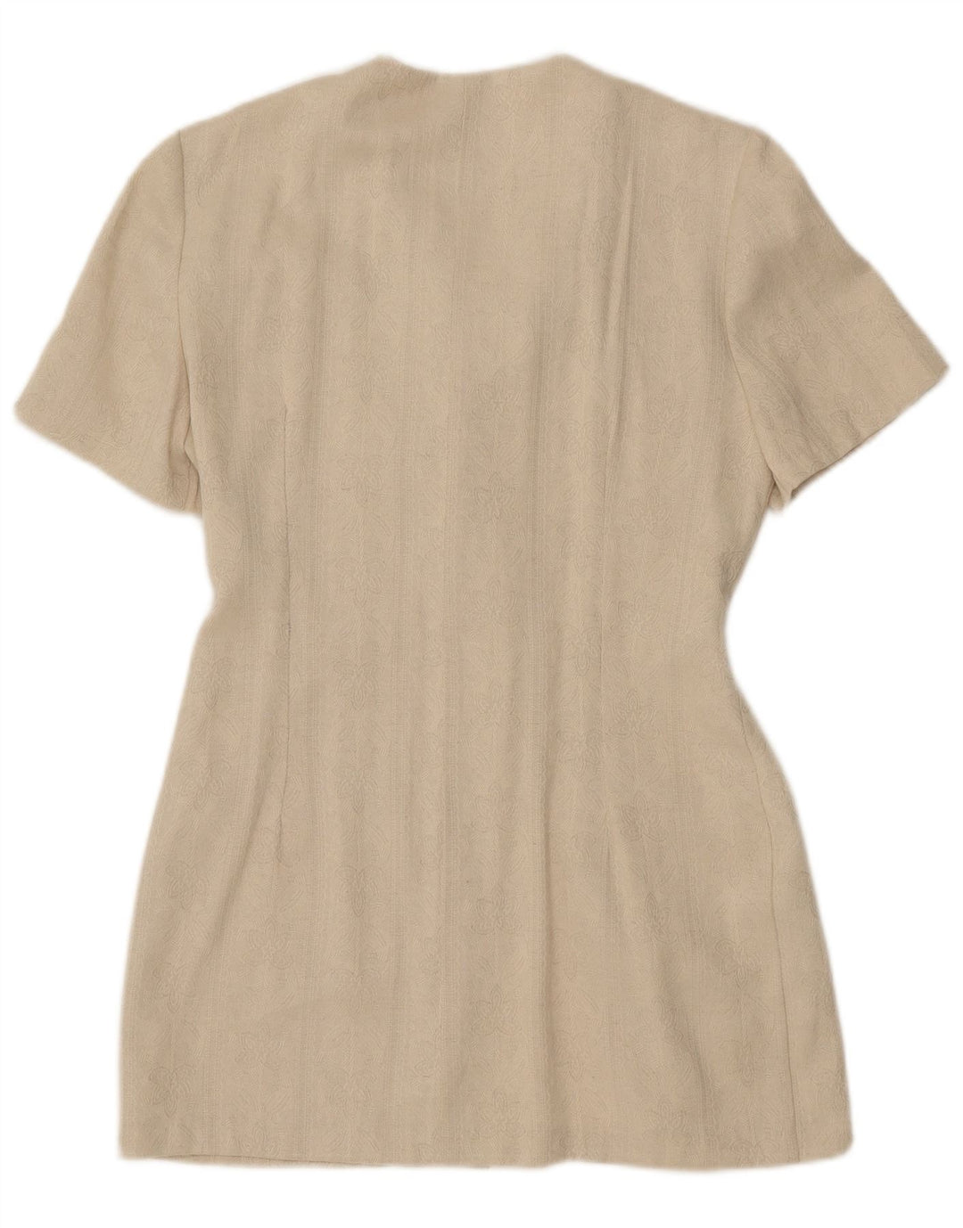 Vintage Damen Kurzärmelige Longline-Blazerjacke UK 8 Small Beige Classic