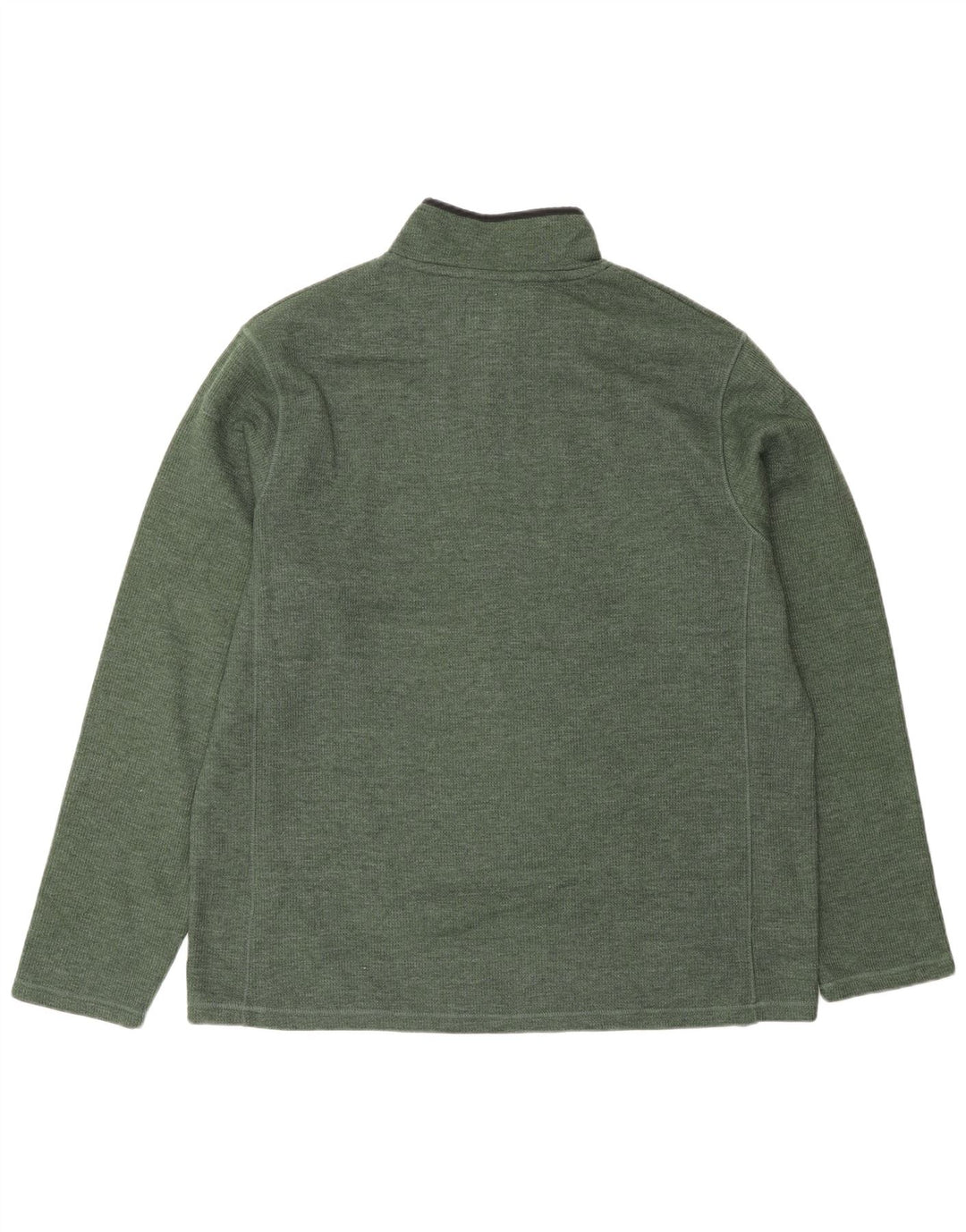 Mountain Warehouse Herren-Pullover mit Reißverschluss am Kragen, Größe L, aus grüner Baumwolle
