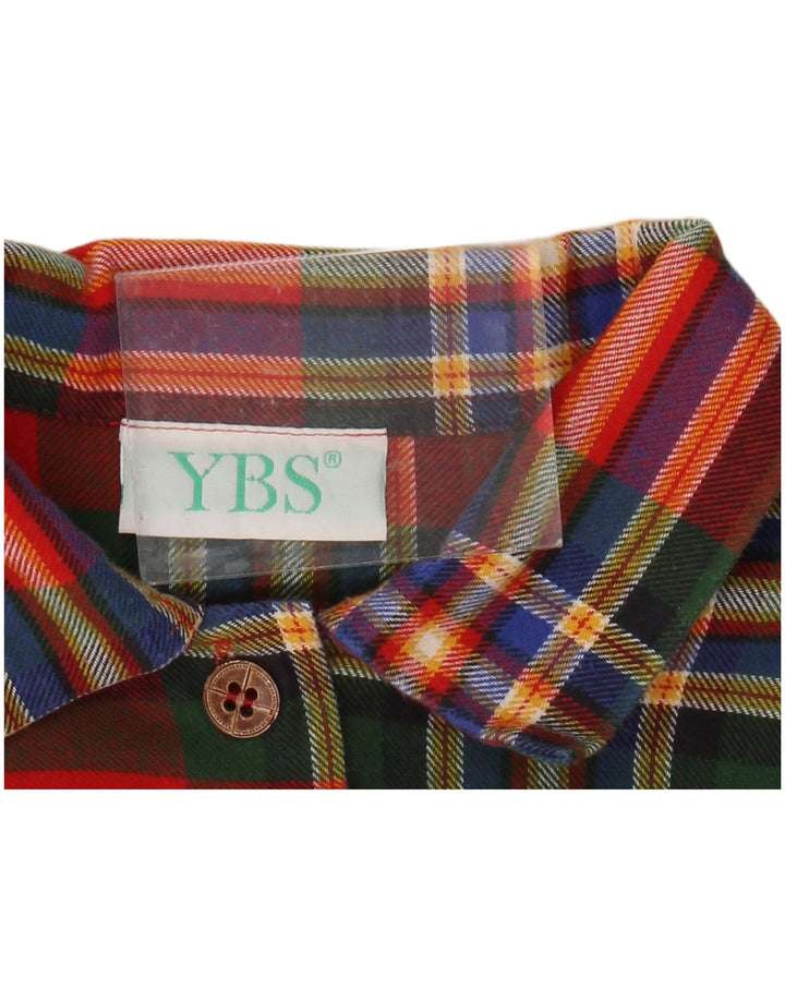 VINTAGE Übergroßes Grafik-Hemdkleid für Damen, UK 14, mittelrot kariert