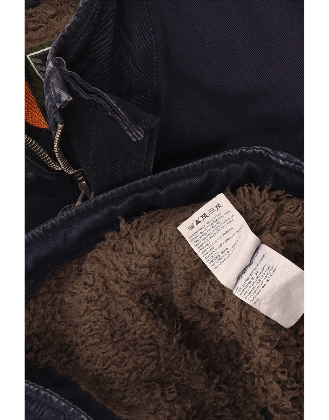 Superdry Herren Sherpa Utility Jacke UK 38 Mittelmarineblaue Baumwolle