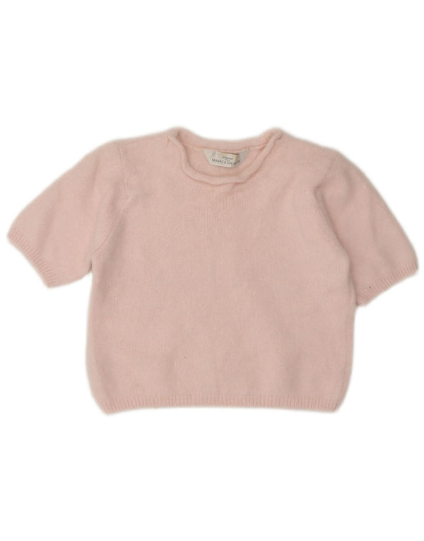Marks & Spencer Damen-Pullover, kurzärmelig, Rundhalsausschnitt, Gr. 10, Small Pi