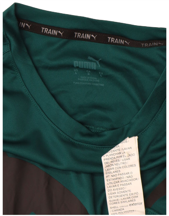 PUMA Herren Grafik T-Shirt Top Large Grün Polyester