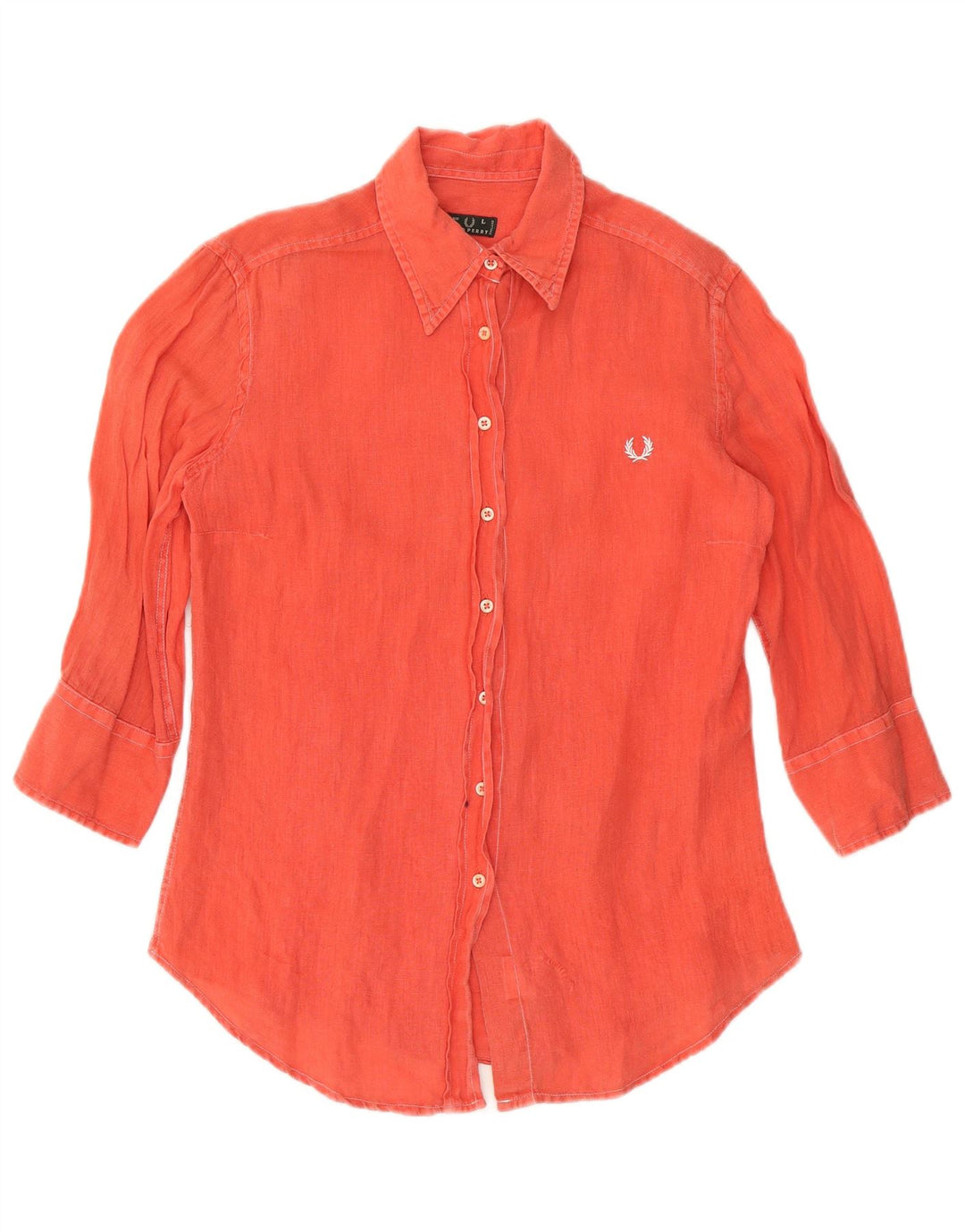 FRED PERRY Damen 3/4-Ärmel-Hemd UK 14 Large Orange