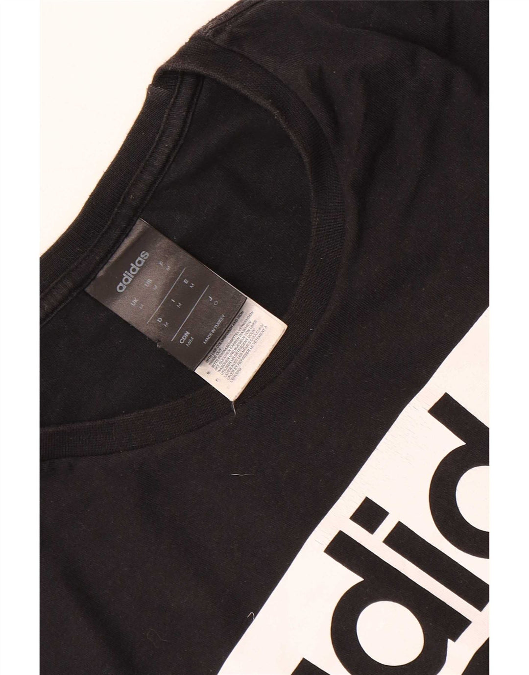 Adidas Herren T-Shirt mit drei Streifen, mittelschwarz, Baumwolle