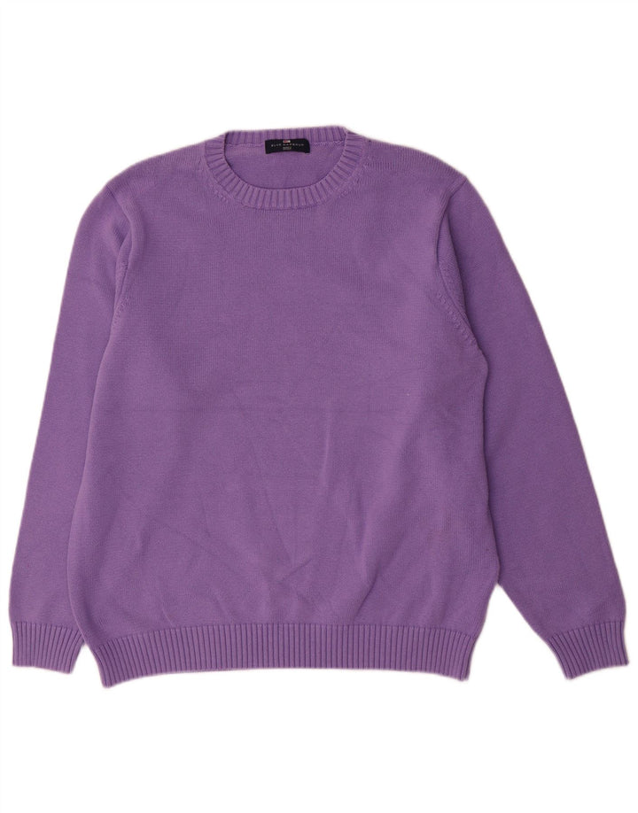 Marks & Spencer Herren-Pullover „Harbor“ mit Rundhalsausschnitt, Blau, Größe L, Lila