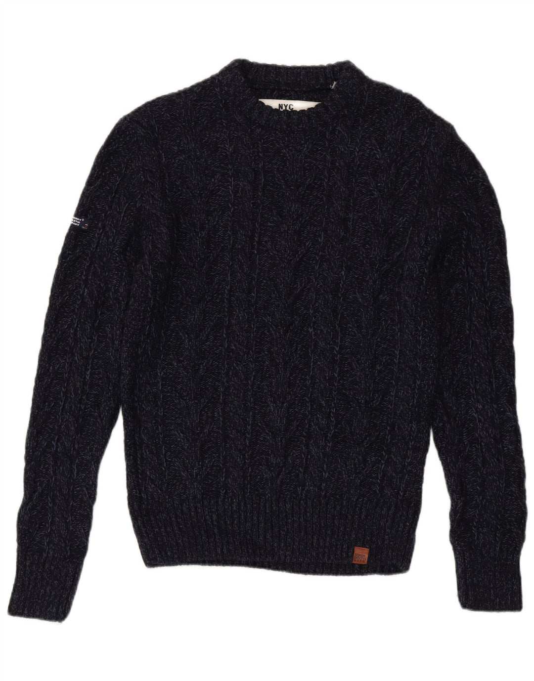 Superdry Herren-Pullover mit Rundhalsausschnitt, groß, Marineblau, Acryl