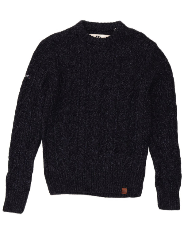 Superdry Herren-Pullover mit Rundhalsausschnitt, groß, Marineblau, Acryl