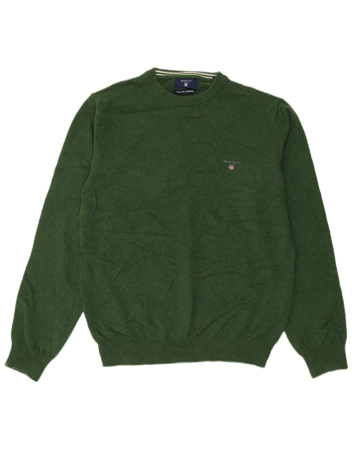 Gant Damen-Pullover, übergroß, Rundhalsausschnitt, Gr. 10, Größe S, grüne Wolle