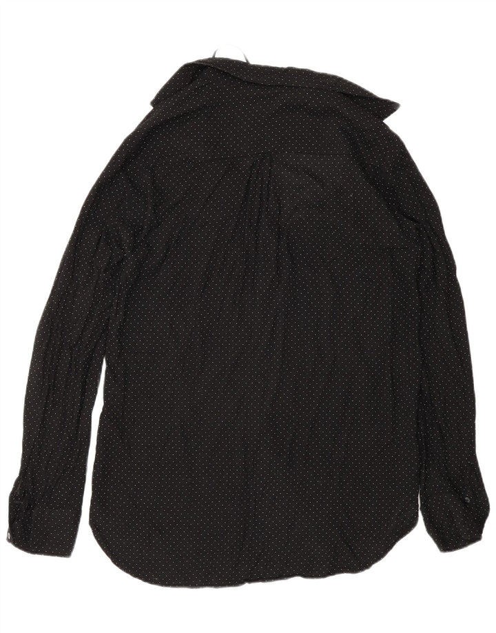 Zara Damen-Hemd UK 10 Small Schwarz gepunktete Viskose