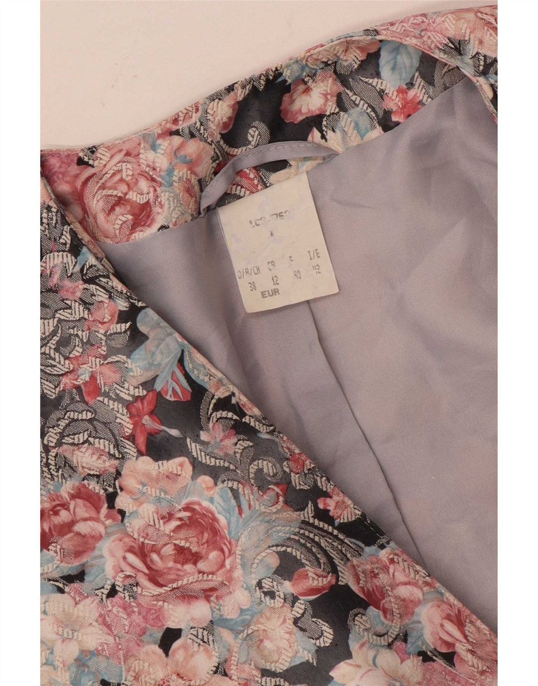 Vintage Damen Crop Blazer Jacke UK 12 Medium Mehrfarbig geblümt