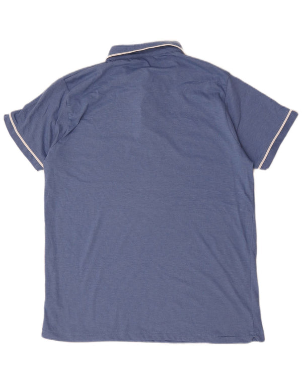 French Connection Herren-Poloshirt XL, blaue Baumwolle