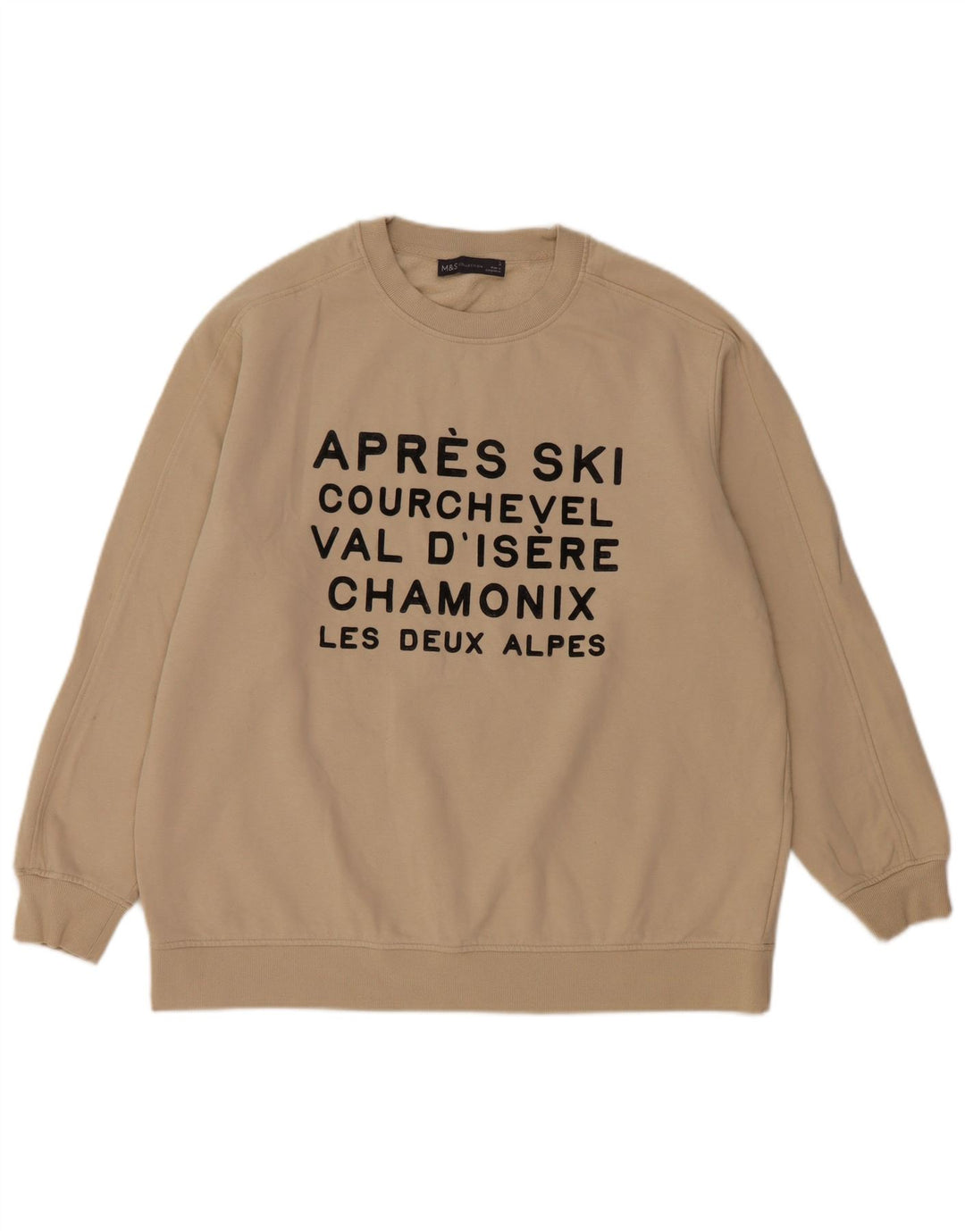 Marks & Spencer Herren-Sweatshirt mit Grafik, mittelbeige Baumwolle