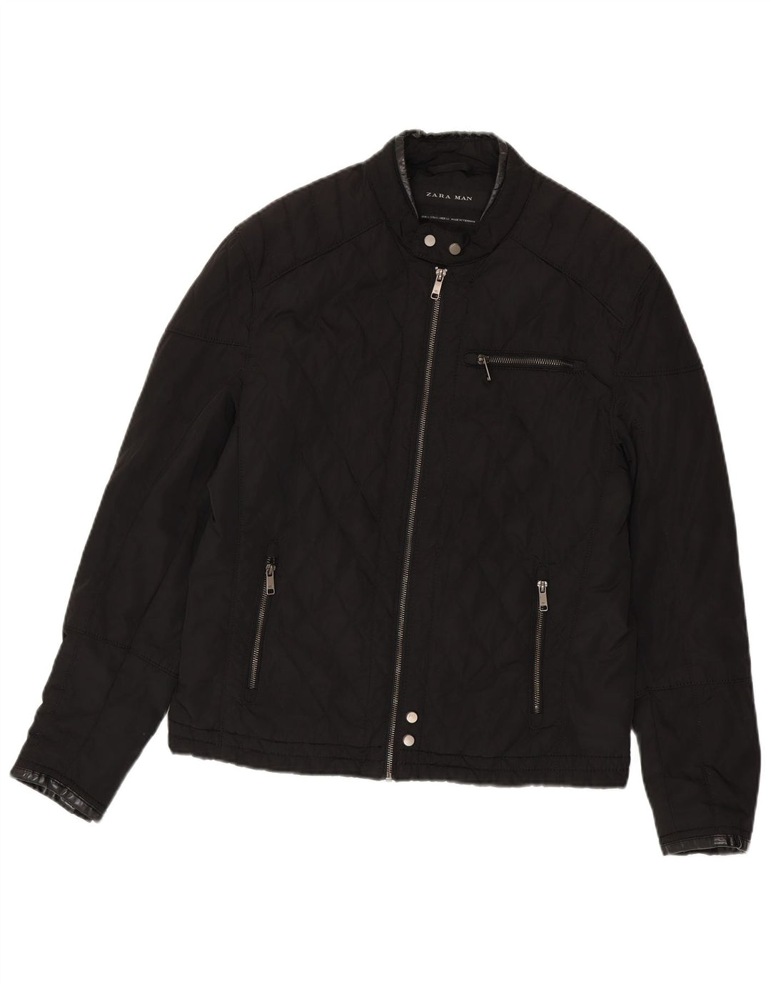 Zara Herren Steppjacke UK 40 Large Schwarz Polyester