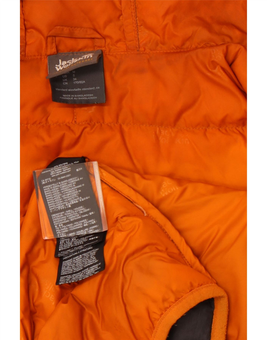 JACK WOLFSKIN Wattierte Herrenjacke mit Kapuze, UK 34, Small, Grau, Polyamid