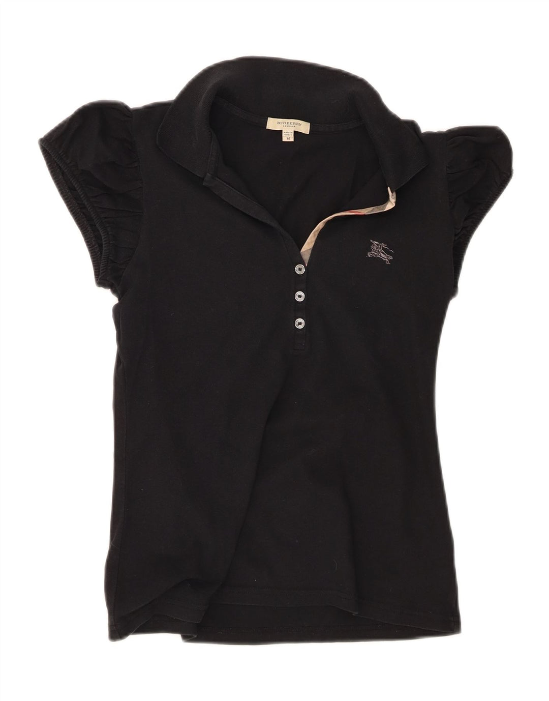 Burberry Damen Poloshirt Mittelschwarze Baumwolle