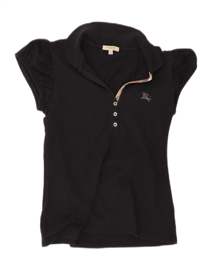 Burberry Damen Poloshirt Mittelschwarze Baumwolle