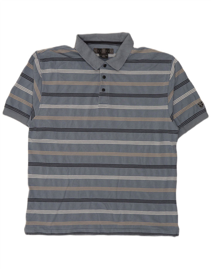 NIKE Herren-Poloshirt, groß, blau gestreift