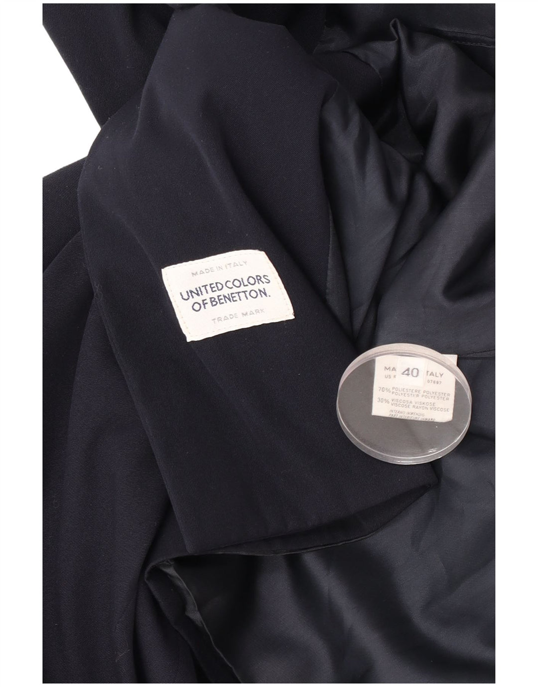 Benetton Damen Zweireihige Blazerjacke IT 40 Small Marineblau