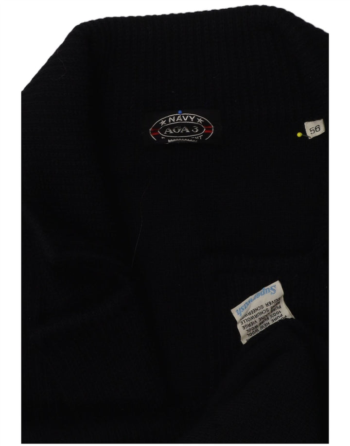 Marineblauer zweireihiger Strickblazer für Herren, IT 52, Größe L, Marineblau