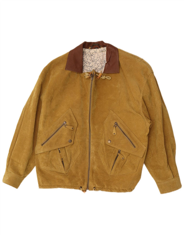 Front Line Herren Wildlederjacke UK 40 Large Beige Leder