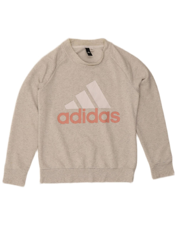 Adidas Damen Graphic Sweatshirt Pullover UK 8 Small Grau meliert
