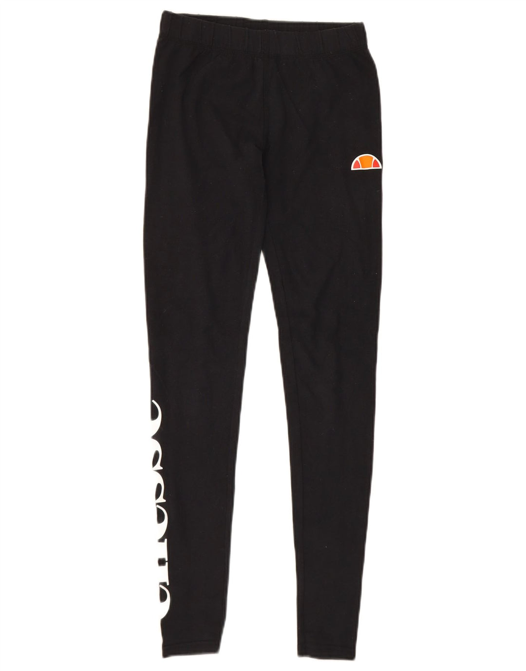 Ellesse Womens Graphic Leggings UK 8 Small Schwarze Baumwolle