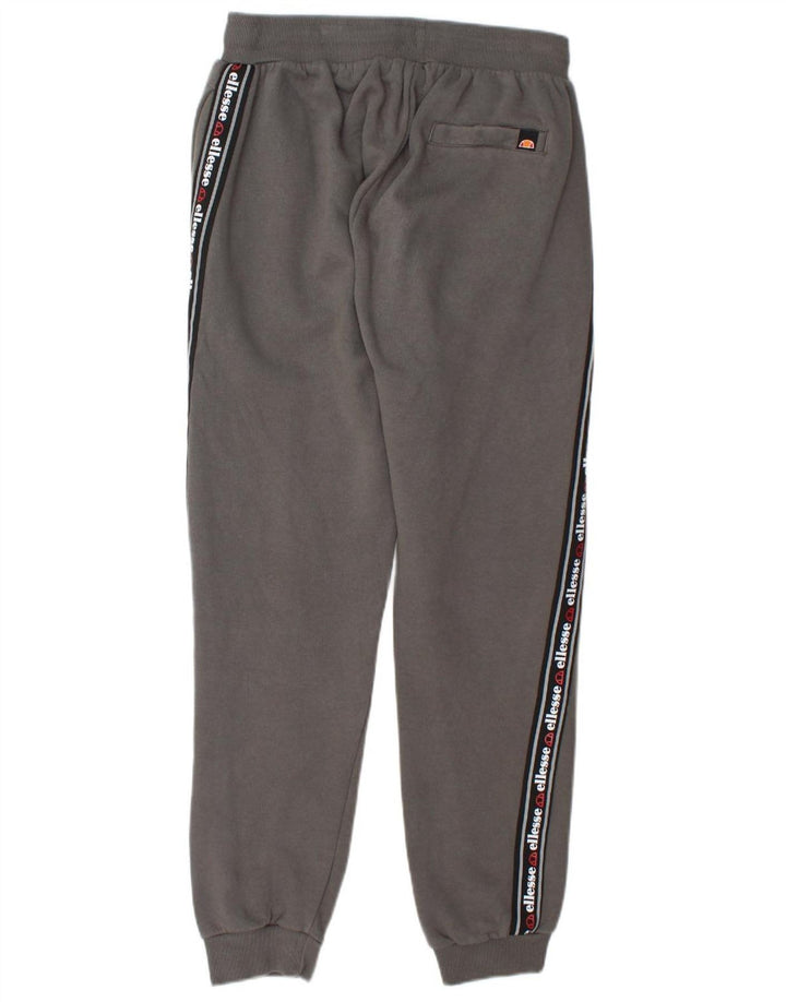 ELLESSE Mens Graphic Tracksuit Trousers Joggers Small  Grey Cotton