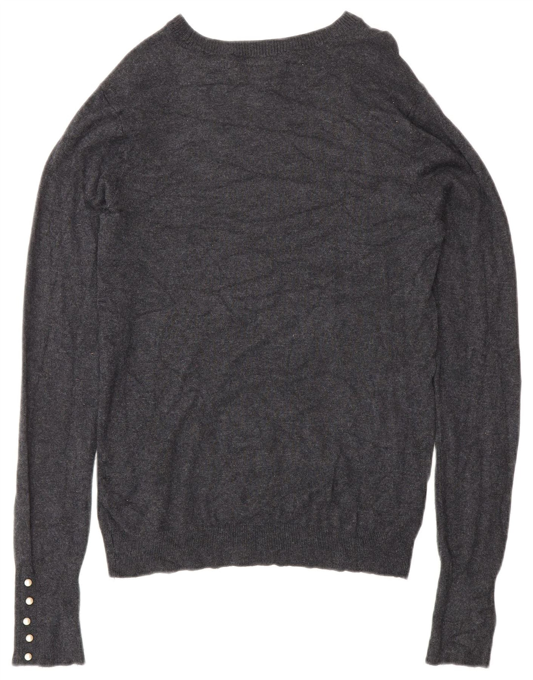 Zara Damen-Pullover mit U-Boot-Ausschnitt, UK 12, mittelgraue Viskose