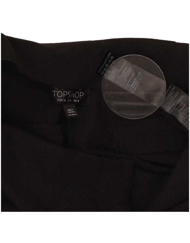 Topshop Damen Caprihose UK 8 Small W27 L22 Schwarz Polyester