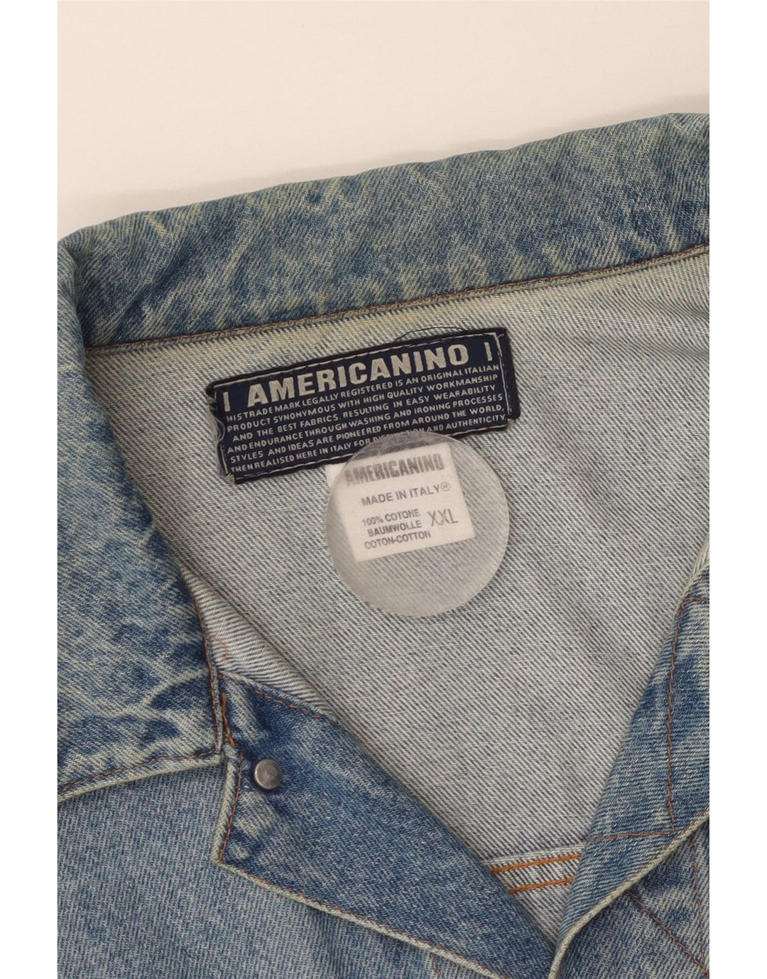 Americanino Herren Jeansjacke UK 44 2XL Blaue Baumwolle