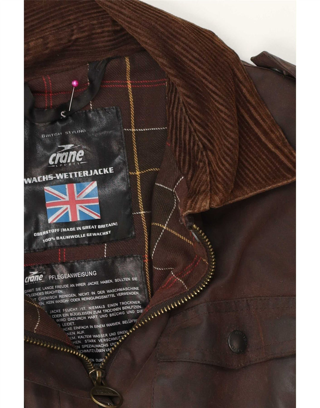 Crane Womens Military Übergroße Wachsjacke UK 10 Small Braun