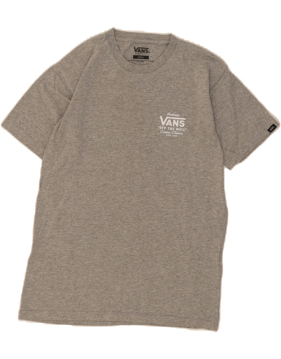 VANS Mens Classic Fit Graphic T-Shirt Top Small Grey Cotton Vintage Vans and Second-Hand Vans from Messina Hembry 