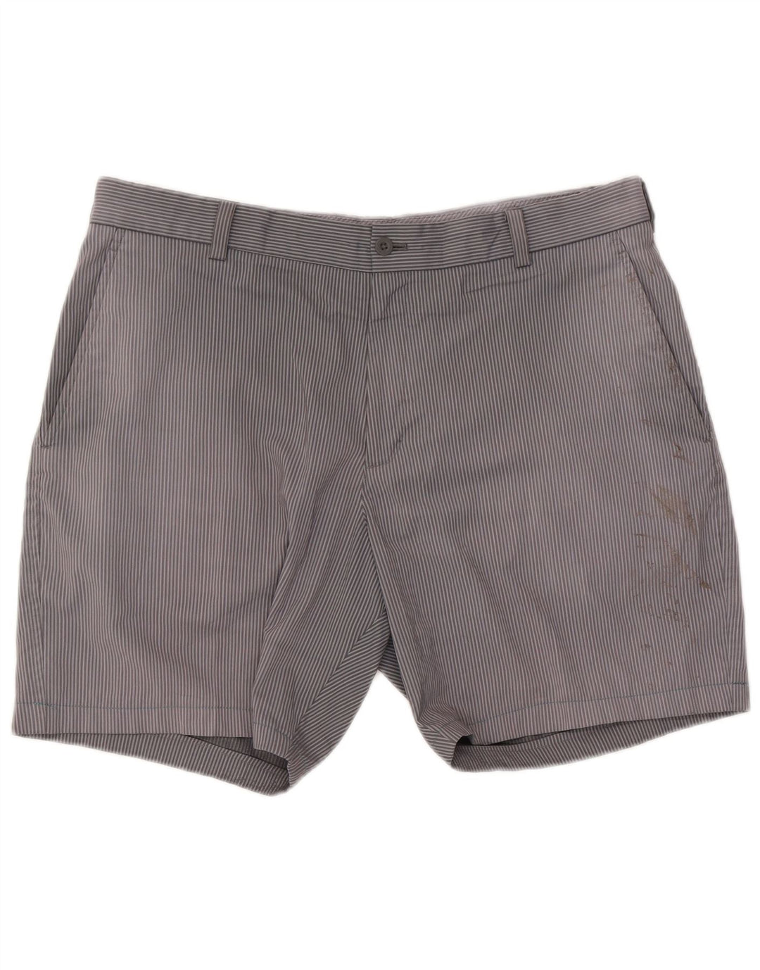 Nike Herren-Golf-Chinoshorts W36, großes graues Nadelstreifen-Polyester