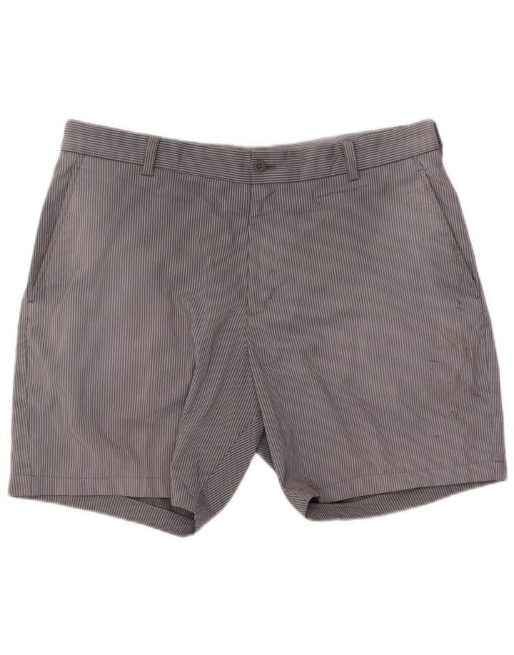 Nike Herren-Golf-Chinoshorts W36, großes graues Nadelstreifen-Polyester