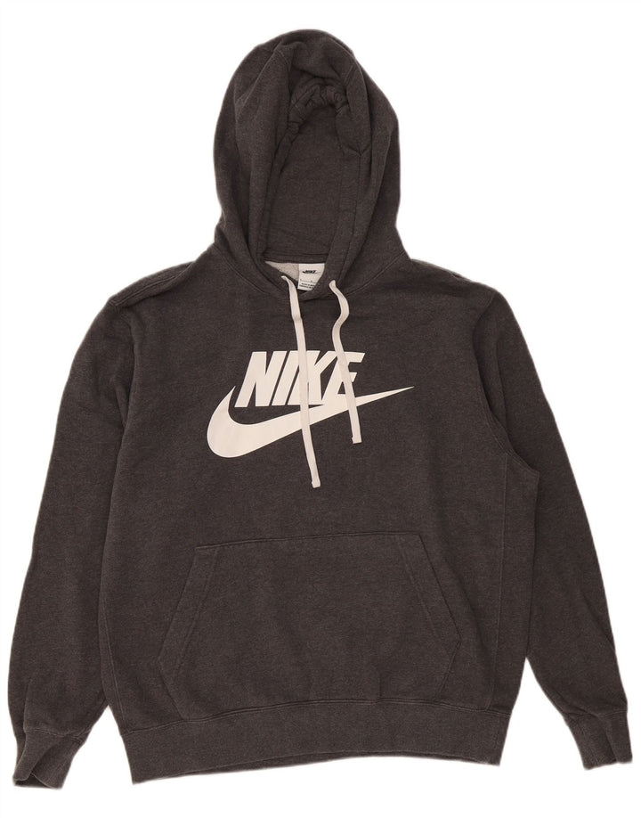 Nike Herren-Kapuzenpullover mit Grafik, groß, graue Baumwolle