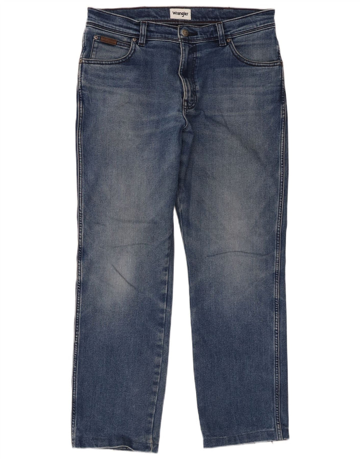 Wrangler Herren Texas Straight Jeans W34 L29 Blaue Baumwolle