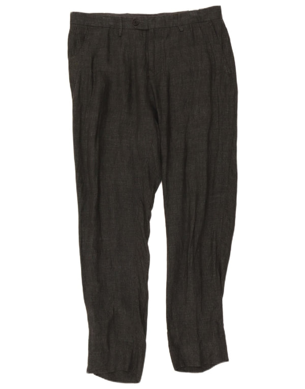 Massimo Dutti Herren Slim Anzughose EU 42 Large W32 L30 Graues Leinen