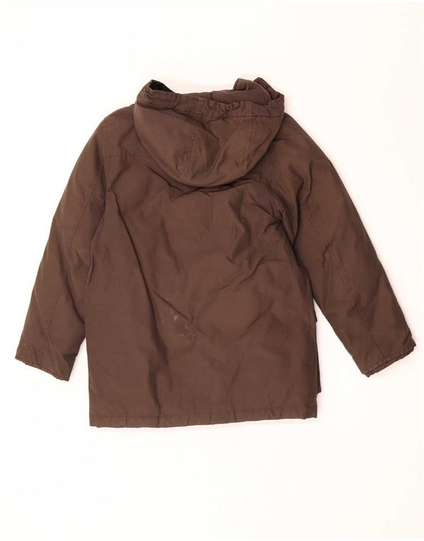 Woolrich Wattierte Jungenjacke mit Kapuze, 7–8 Jahre, braune Baumwolle