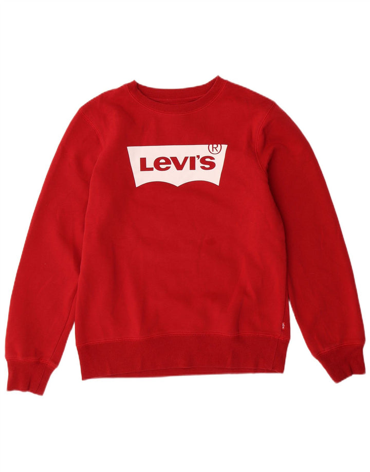 LEVI'S Jungen-Sweatshirt mit Grafik, 13–14 Jahre, rote Baumwolle