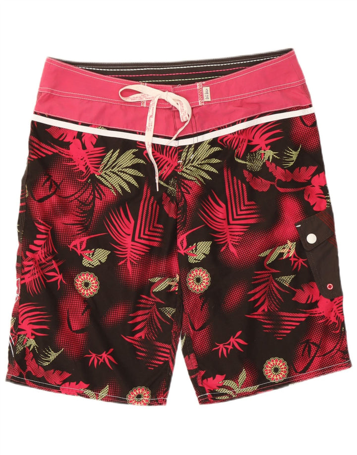 Fat Face Herren-Badeshorts, Größe M, W32, L12, Rosa, Blumenmuster, Polyester, Strand