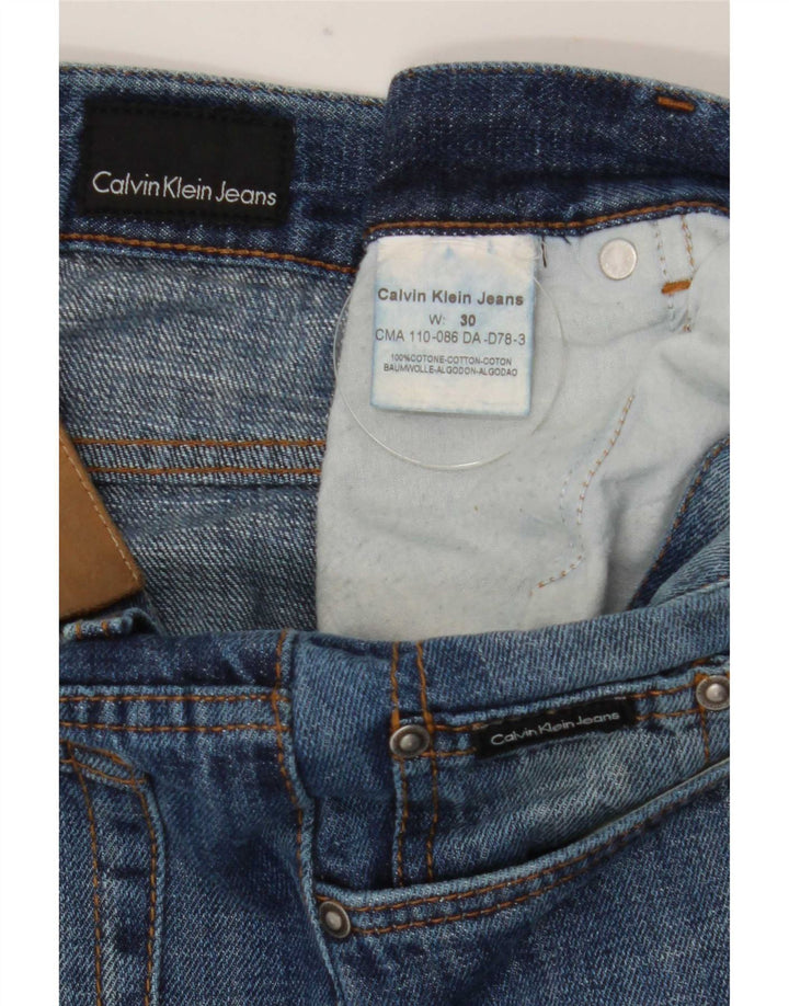 Calvin Klein Herren Straight Jeans W30 L31 Blaue Baumwolle