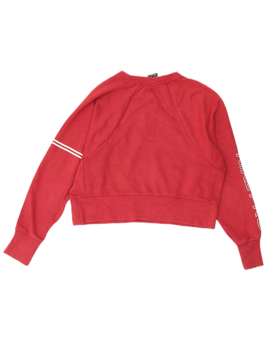 NIKE Womens Oversized Graphic Crop Sweatshirt Pullover UK 6 XS Burgund