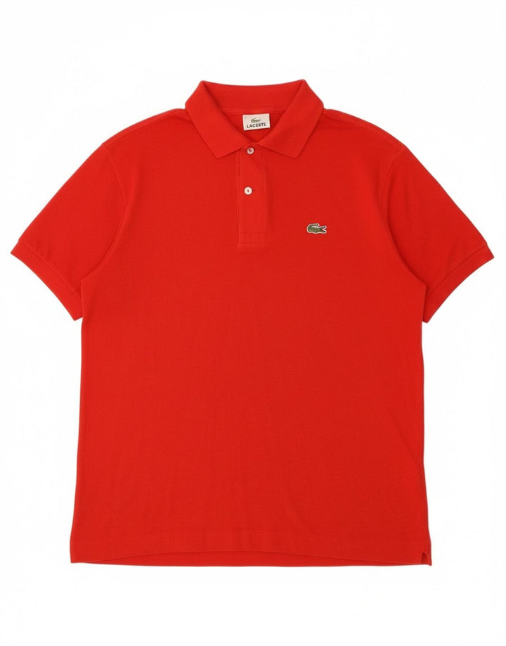 Lacoste Herren-Poloshirt, Größe 4, mittelrote Baumwolle
