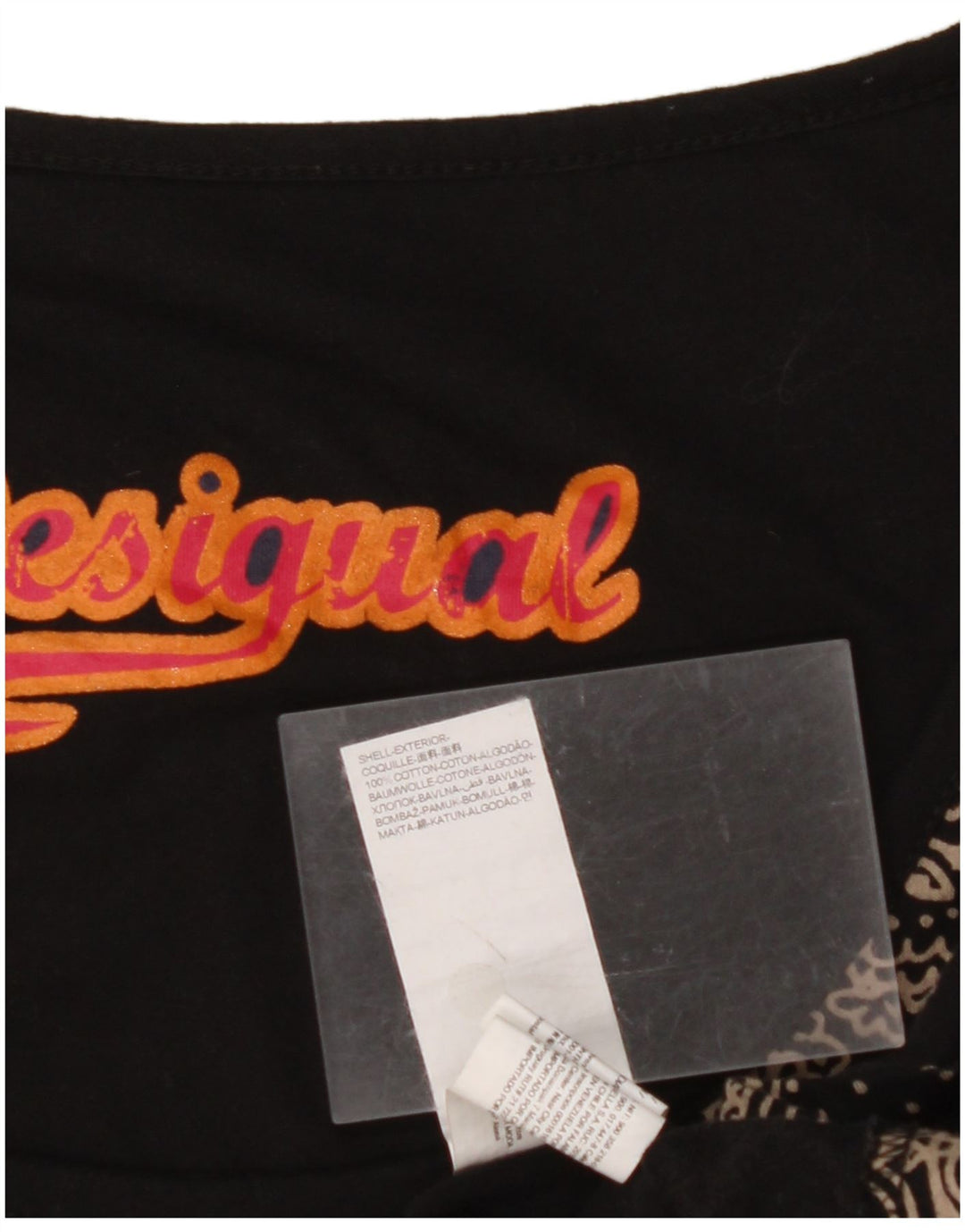 DESIGUAL Grafisches asymmetrisches Damenkleid UK 14 Medium Black Paisley