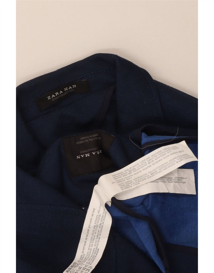 Zara Herren-Blazerjacke mit 2 Knöpfen, EU 46, klein, marineblau, Polyester