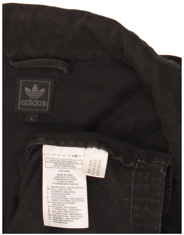 Adidas Herren Militärjacke UK 40 Große schwarze Baumwolle