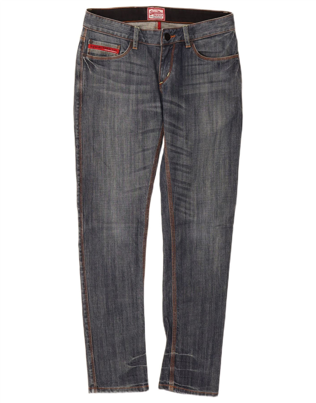 Superdry Damen Slim Jeans W28 L30 Blaue Baumwolle
