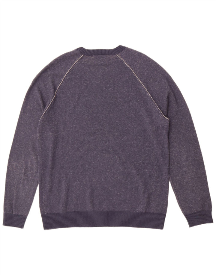 White Stuff Herren-Pullover mit Rundhalsausschnitt, groß, marineblaue Baumwolle