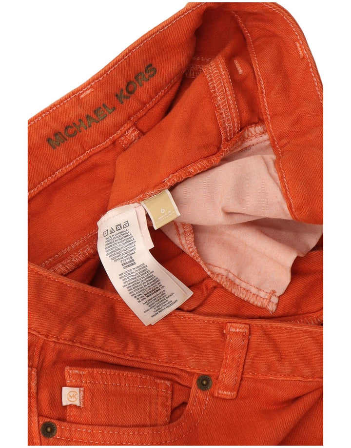 Michael Kors Damen Slim Jeans US 6 Medium W34 L32 Orange Baumwolle