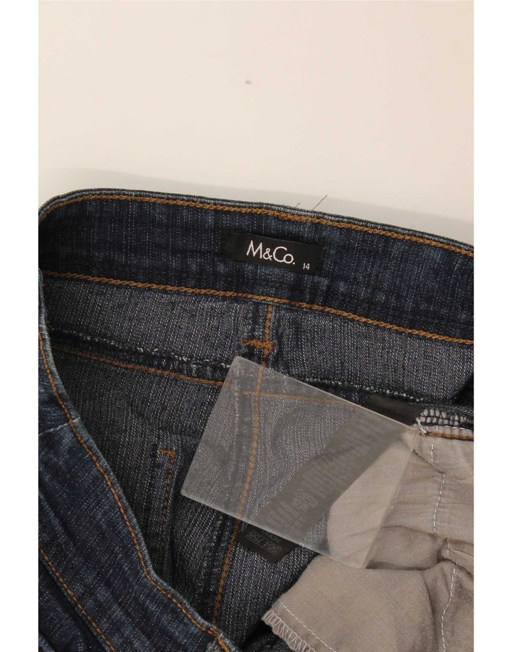 M&Co Damen Bootcut Jeans UK 14 Large W34 L30 Marineblaue Baumwolle